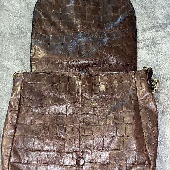 Badgley Mischa large crocodile hobo bag flap/magnetic close - Picture 6 of 14